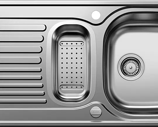 Blanco TIPO 6 S BASIC, Edelstahl Naturfinish mit Ablauffernbedienung und Schale - TIPO 6S Basic