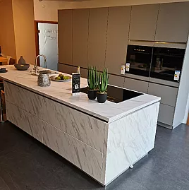 Küche Carrara weiß matt / perlgrau Mattlack