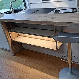 Einbauküche Schiefer sand Zeile und Insel