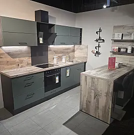 Insel Küche IP1200 Thymian|Grafit 2770 mm und 1600x740 mm