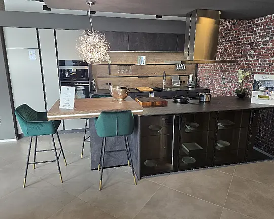 XL Top 1506 Beton Optik graphit, GL Fenix 5011 Edelstahlotik supermatt - XL Top 1506 Beton Optik graphit, GL Fenix 5011 Edelstahlotik supermatt