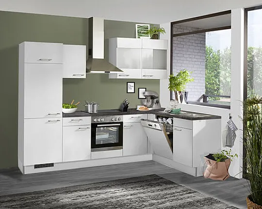 Neue Pino Küche mit Bosch Geräten nur 2 Wochen Lieferzeit Küchenzeile 216 weiß 730 - PN80 Nr.730
