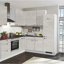 Neue Pino Küche mit Bosch Geräten nur 2 Wochen Lieferzeit Einbauküche 218 Beton Weißgrau 665