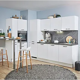 Neue Pino Küche mit Bosch Geräten nur zwei Wochen Lieferzeit Einbauküche 219 Alpinweiß supermatt 691