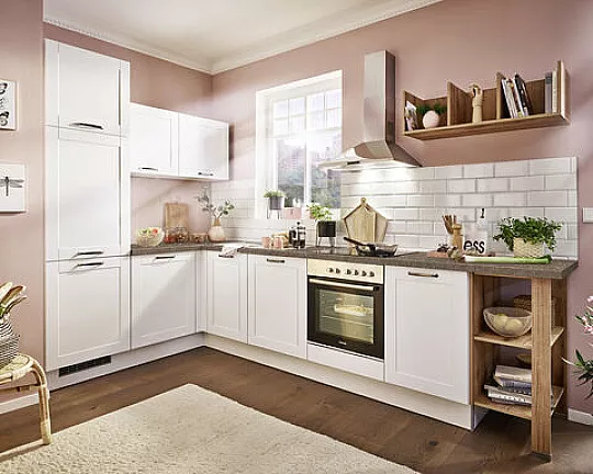 Neue Pino Küche mit Bosch Geräten nur 2 Wochen Lieferzeit Einbauküche 221 Weiß matt 670 - PN435 NR.670