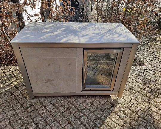 Outdoor Schrank inkl. Barbecue Kühlschrank und Abdeckhaube (Vorführgerät) - WESCO Modul 120 mit Barbecue Kühlschrank Caso