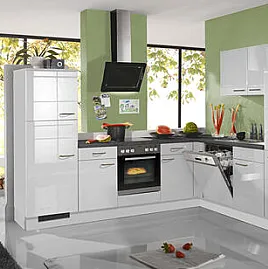Neue Pino Küche mit Bosch Geräten nur 2 Wochen Lieferzeit Einbauküche 235 Weiß Hochglanz 503