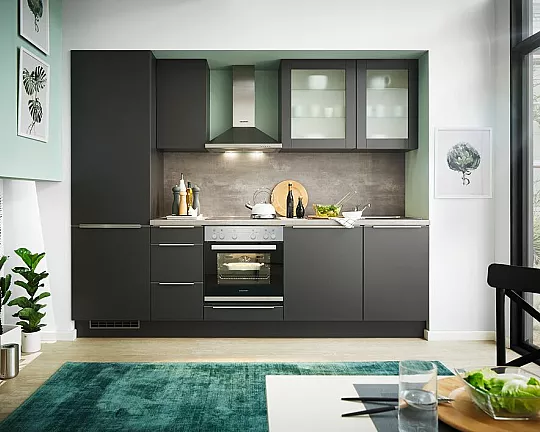 kleine Küchenzeile in graphit - Werbeküche 4762