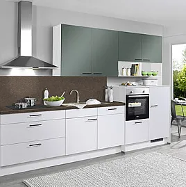 Neue Pino Küche mit Bosch Geräten nur 2 Wochen Lieferzeit Küchenzeile 245 Alpinweiß 691 Verde