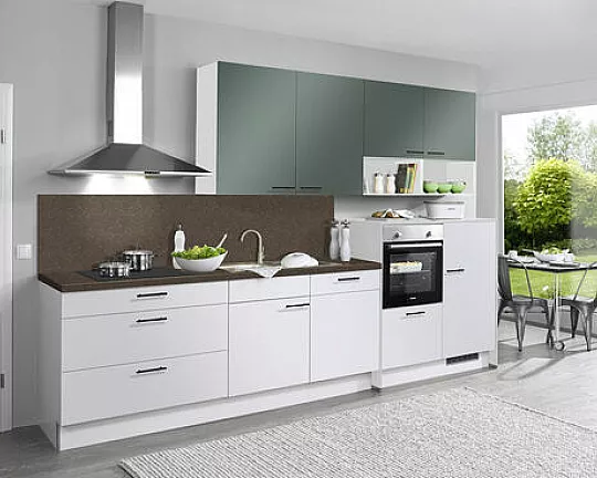 Neue Pino Küche mit Bosch Geräten nur 2 Wochen Lieferzeit Küchenzeile 245 Alpinweiß 691 Verde - PN210 Nr.691 PN105 NR.690
