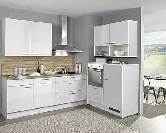 Neue Pino Küche mit Bosch Geräten nur 2 Wochen Lieferzeit Einbauküche 242 Weiß Hochglanz 653 - PN220 Nr.653