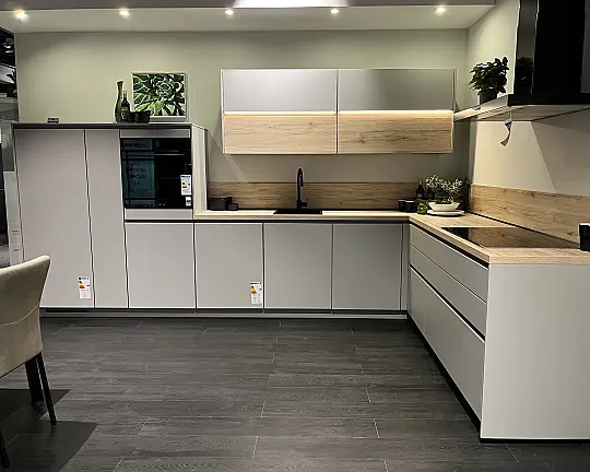 Steingrau matt/ Eiche San Remo Nachbildung - Ferne/ Rosian