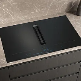 iQ700 - Kochfeld mit Dunstabzug (Induktion) - 80 cm - Mattschwarz, Mit Rahmen aufliegend***2400