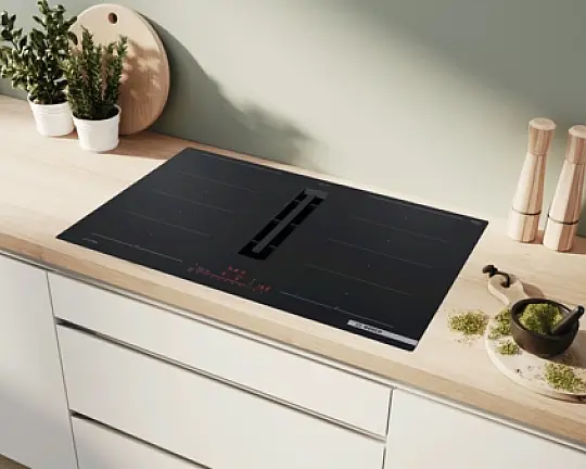 NEU - OVP - Bosch PXL82BH26E Bosch accentline Serie 6 Kochfeld mit Dunstabzug (Induktion) 80 cm Mattschwarz, flächenbündig (integriert) - PXL82BH26E