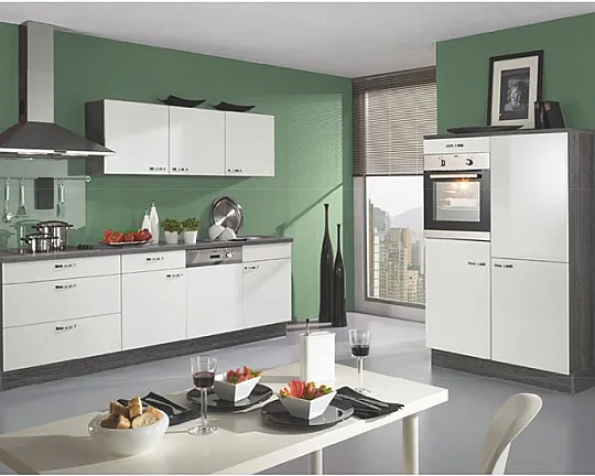 Neue Pino Küche mit Bosch Geräten nur 2 Wochen Lieferzeit Einbauküche 274 Weiß Hochglanz 503 - PN215 Nr.503