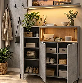Garderobe Betonoptik | 220 cm | Neu & vormontiert
