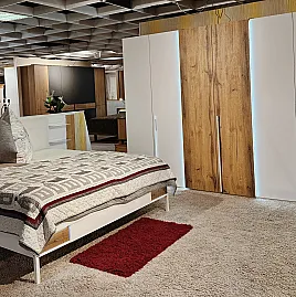 Schlafzimmer in weiß matt/Atlantic Oak