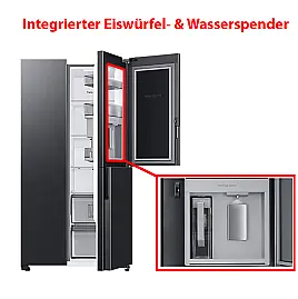 Samsung Side-by-Side RH69B8021B1 | 645 L | Dual Ice Maker | Black Steel