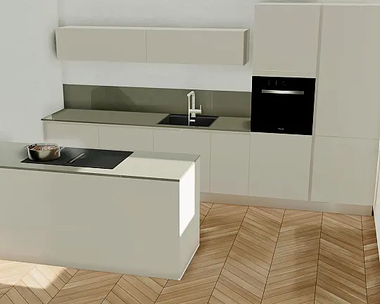 Moderne Grifflosküche - Musterhausküchen 1099