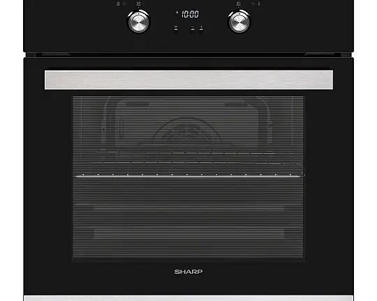 Sharp Einbau-Backofen K-61D27BM1-FR Pyrolyse 72 L schwarz A - K-61D27BM1-FR