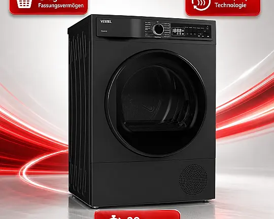 Vestel Wärmepumpentrockner TD 86301 DX, 8 kg, Kl. D, Dark Inox - TD86301DX