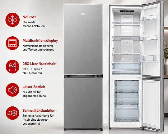 Beko Kühl-/Gefrierkombination B3RCNO256XB NoFrost 250 L Klasse C - B3RCNO256XB