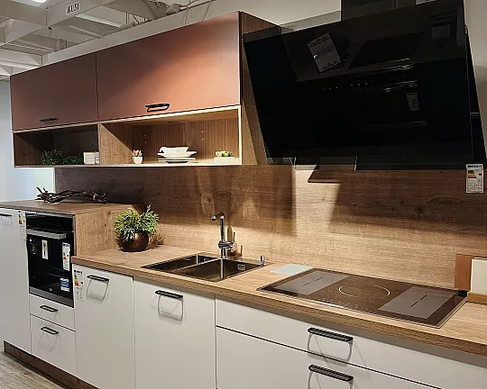 moderne Küchenzeile in Arcticweiß - Manhattan Uni M20