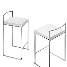 CUBO STOOL H65 WHITE LEATHER