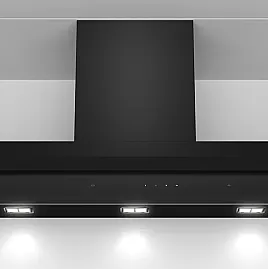 iQ500, Integrierte Designhaube, 90 cm, Klarglas schwarz bedruckt