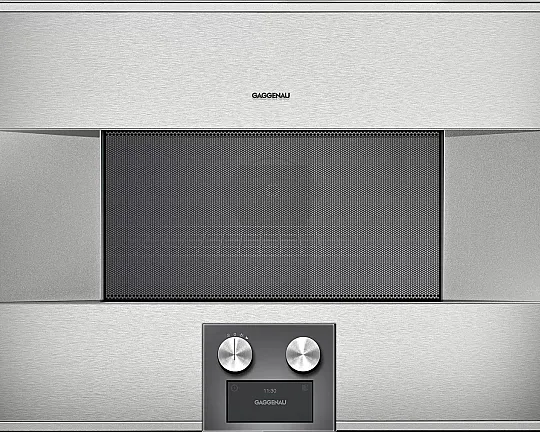 Gaggenau Serie 400, Mikrowellen-Backofen, 76 x 45 cm, Türanschlag: Rechts, Edelstahl-hinterlegte Vollglastür - BM484110