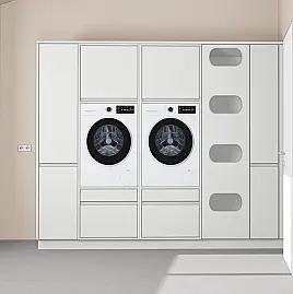 Hauswirtschaftsraum mit Komfort Schränken