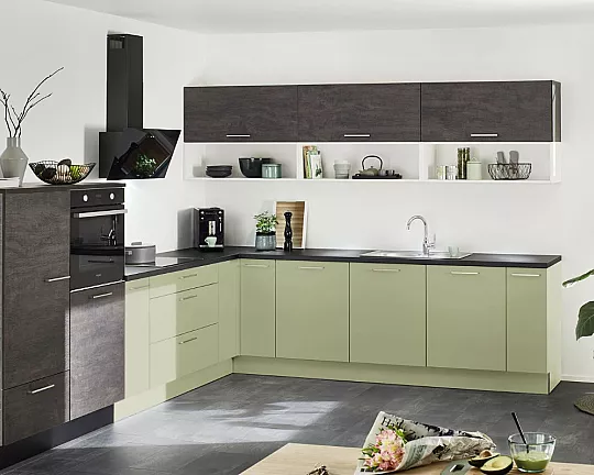Moderne L-Küche in Farbkombination - Artwood