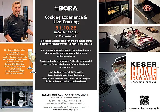 Live Cooking am SA 31.10.26 mit BORA 1