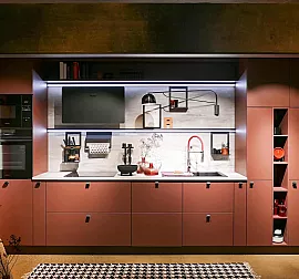Musterküche: bauformat Bauformat moderne Küchenzeile rot