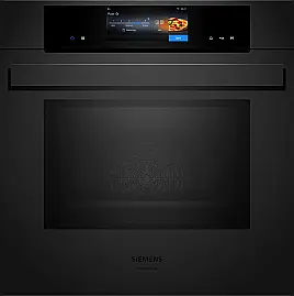Siemens iQ700 Einbau-Backofen mit Mikrowellen- und Dampffunktion 60 x 60 cm Matt schwarz HN974GQM1 (Lager)
