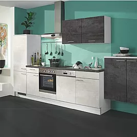 Neue Pino Küche nur 2 Wochen Lieferzeit Küchenzeile 275 mit Geräten 658 Beton Grafit 665 Beton Weißgrau