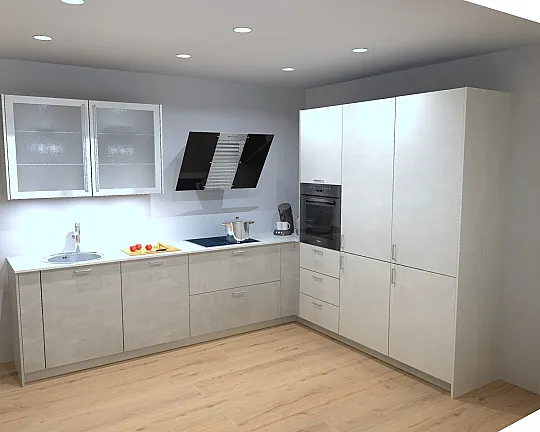 Küchenzeile in Spachtelbetonoptik - flexibel umplanbar - Systemat  AV 1070 Spachtelbeton