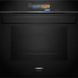 Siemens iQ700, Einbau-Dampfbackofen, 60 x 60 cm, Schwarz, Edelstahl HS958GED1 (Lager/NB)