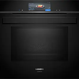Siemens iQ700, Einbau-Backofen mit Mikrowellenfunktion, 60 x 60 cm, Schwarz, Edelstahl HM978GNB1 (Lager/NB)