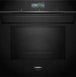 Siemens iQ700, Einbau-Backofen mit Mikrowellenfunktion, 60 x 60 cm, Schwarz, Edelstahl HM976GMB1(Lager/NB)