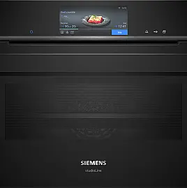 Siemens iQ700, Einbau-Kompaktdampfbackofen, 60 x 45 cm, Schwarz, Edelstahl CS958GCB1 (Lager/NB)