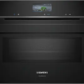 Siemens iQ700, Einbau-Kompaktbackofen mit Mikrowellenfunktion, 60 x 45 cm, Schwarz, Edelstahl CM976GMB1 (Lager/NB)