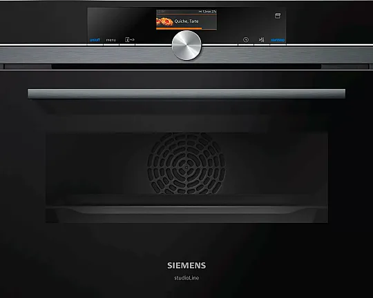 Siemens iQ700, Einbau-Kompaktdampfbackofen, 60 x 45 cm, Schwarz, Edelstahl CS856GPB7 (Lager) - CS856GPB7