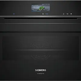 Siemens iQ700 Einbaukompaktdampfbackofen, Schwarz, Edelstahl CS936GCB1 (Lager/NB)
