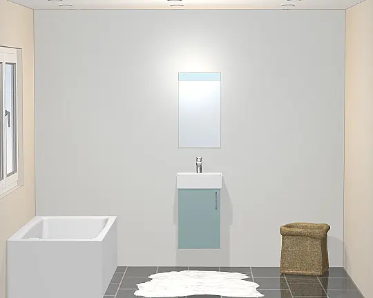 Badezimmer- Waschtischschrank- Waschtisch-Spiegel-Armatur - BGSET40-001