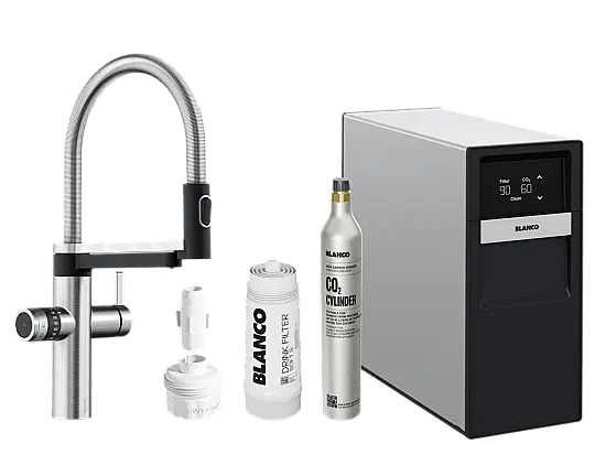 Blanco drink.soda EVOL-S Pro Steel Trinkwasser Komplett System Hochdruckarmatur - Blanco drink.soda EVOL-S Pro Steel