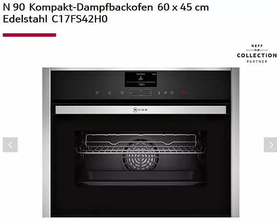 Kompakt-Dampfbackofen (Edelstahl) - C17FS42H0