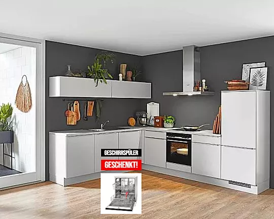 Moderne Einbauküche in L-Variante mit Siemens Elektrogeräten - Salto inkl. Lieferung & Montage