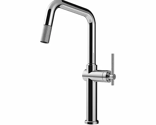 Gessi HABITO Einhebelmischer mit Schwenkarm und Auszugsbrause mit 1 Strahlfunktion, chrom - 60652031 - Gessi HABITO chrom, 60652031