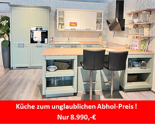 Nobilia Küche inkl. Geräten - Sensationspreis zum Abverkauf - Nobilia Cascada Schilf mit wertigen Bosch-Geräten 3,7x2,5m